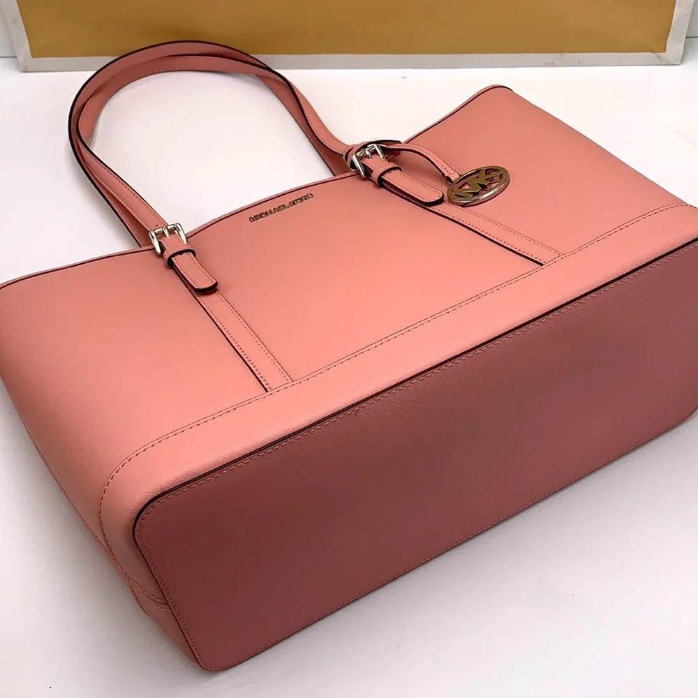 MICHAEL KORS 
Jet Set Travel Large Saffiano Leather Tote Bag PRIMROSE COLOR - Picture 15 of 16